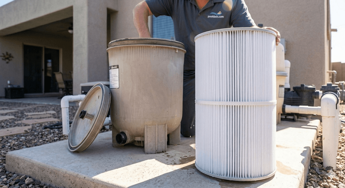Filter cartridge after service